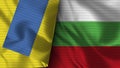 Bulgaria and Ukraine Realistic Flag Ã¢â¬â Fabric Texture Illustration